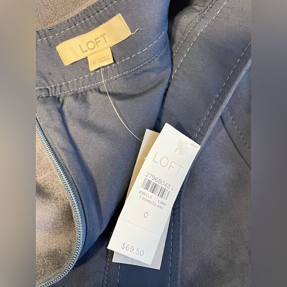 NWT Loft Gray Faux Suede Mini Skirt Women Sz 0 - Picture 5 of 7
